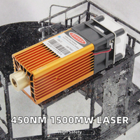 Module laser à diode bleue 450nm 1500mw, modulation TTL PWM 12V pour la découpe et la gravure