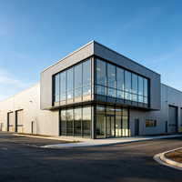 Bâtiment de bureaux industriel préfabriqué avec mezzanine, structure en acier personnalisable en termes de portée et de hauteur, installation rapide, pour l'exportation mondiale