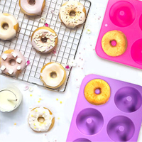 DIY Schokoladen form Kuchen Cupcake Seife Fondant form Dekorations werkzeuge 3D Backblech Hitze beständiges Silikon 6 Hohlraum Donut form