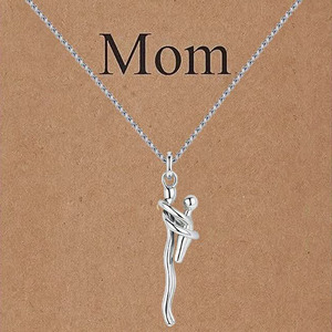 B088 Collana in Rame all'Ingrosso, Gioiello alla Moda Regolabile con Ciondolo Scintillante 'Abbraccio di Madre e Figlio' per la Festa della Mamma - Product Image 5