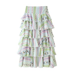 Ensemble deux pièces personnalisé été 2026 pour <span class=keywords><strong>femme</strong></span> : haut sans manches et jupe midi à volants avec pompons et franges – Fabrication OEM/ODM en Chine - Product Image 4