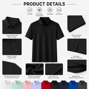 Polo de Rendimiento Personalizado con Logotipo para Hombre, 170G, 15% Elastano, Elástico en 4 Direcciones, Secado Rápido, Uniforme de Golf para Equipo, Venta al Por Mayor, Tallas M-4XL, Color Morado - Product Image 4