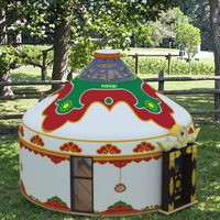 Yurt mongol à quatre couches et quatre saisons, type cloche, en toile de coton et PVC, imperméable, coupe-vent, résistant aux déchirures et aux UV