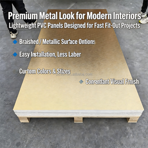 Panneau mural décoratif en PVC imitation métal, imperméable et ignifuge, pour l'approvisionnement et la distribution en gros des intérieurs résidentiels - Product Image 2