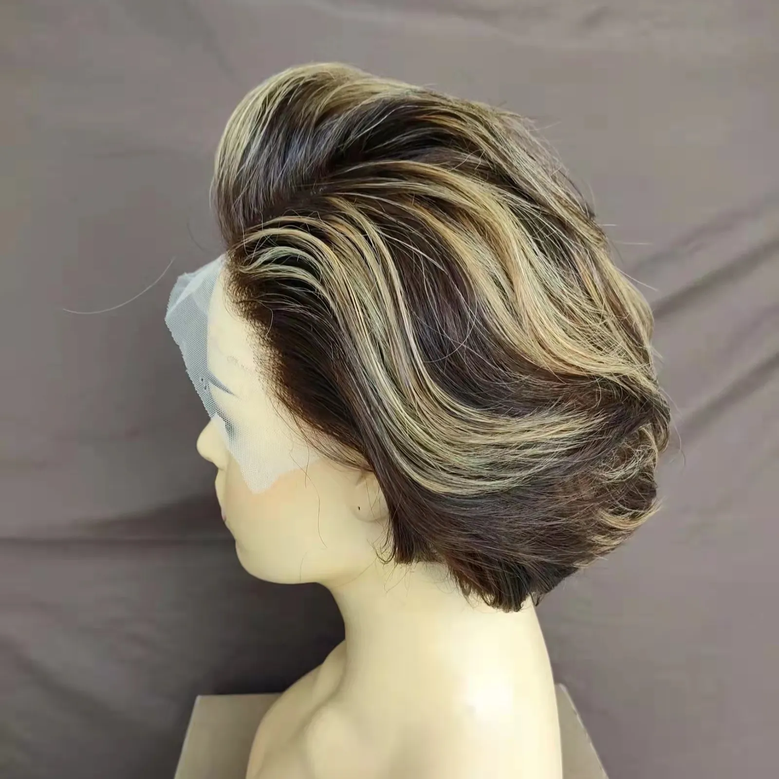 Amara fast delivery closure pixie wigs wholesale price peruque pixi ombre colored short bob cut lace front wig in stock