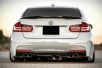 Diffuseur arrière en Fiber de carbone MP modifié pour BMW série 3 F30 F35 Sport Spoiler séparateur bilatéral simple sortie bilatéral Double sortie