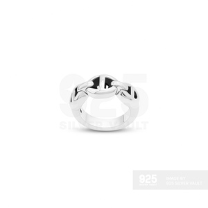 Prestigious Class Polished Finish Creates Statement Aesthetic <b>Chunky</b> Anchor Chain Link <b>Rings</b> Women - Product Image 2