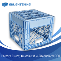 Caisse en plastique pour produits laitiers, stockage réfrigéré, 390x290x260mm, empilable, conteneur de stockage de lait