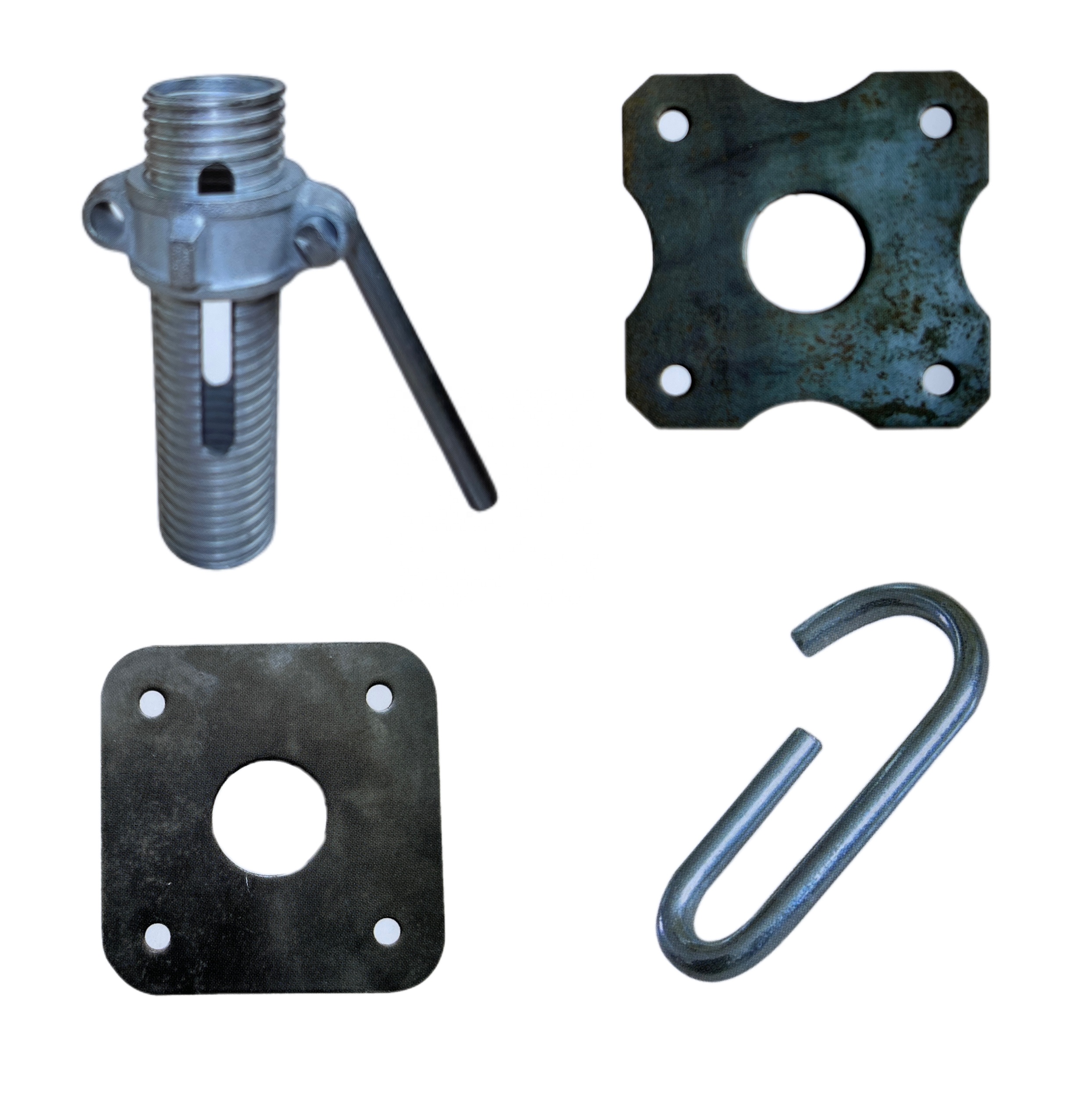 Хорошая цена, оцинкованные регулируемые строительные леса, стальные фитинги, опора, гайка, опора, втулка, базовая пластина и G-образный штифт