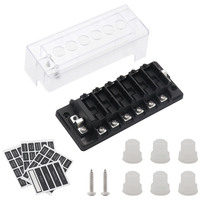 Boîtier de protection avec disjoncteur et fusibles 6 entrées 6 sorties, protection contre les surcharges, DC 32V Max 30A par branche, couvercle isolant transparent, pour camping-car, marine, solaire