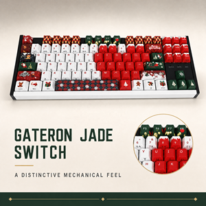Clavier mécanique de Noël 87 touches TKL, cadre en alliage d'aluminium CNC, interrupteurs Gateron Jade, rétroéclairage ARGB, filaire USB C - Product Image 3