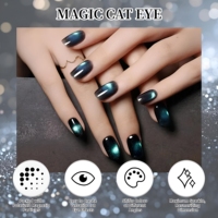 Vernis à ongles gel holographique 9D effet œil de chat, marque privée OEM, UV LED, double lumière magnétique, brillant, pour nail art, 15 ml