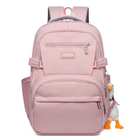 Nouveau sac à dos léger de grande capacité en tissu Oxford de style coréen avec harnais à coussin d'air ; Sac à dos uni pour étudiants