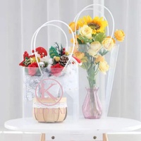 Sac Cadeau Transparent Trapézoïdal Fleur Sac à Main Bouquet Plastique Sac Matériel Sac Floral Emballage Sac