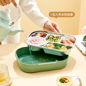 304 Stainless Steel <b>Lunch</b> <b>Box</b> With Compartments Microwave Safe For Students And Office Workers - Product Image 4