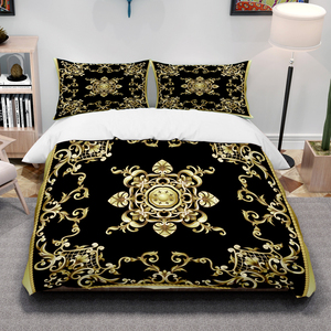 Juego de cama de poliéster 100% con estampado 3D de diseñador, 3 uds., funda nórdica de estilo árabe y sábana de Hotel, venta al por mayor ofrecida - Product Image 3
