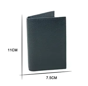 Ready To Ship Real Pebble Leather Card Wallet Id Card Holder Leather Bifold Card Wallet