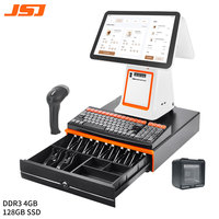 Machine de Système TPV Terminal de Paiement Caisse Android Intelligent de Bureau Double Écran Tactile Oem Odm avec Imprimante 80mm