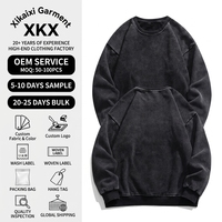 Sweat-shirt épais à épaules tombantes pour homme avec logo personnalisé, en molleton bouclette, coupe classique, imprimé, écologique