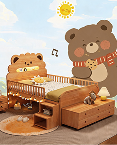 Lettino per Bambini in Legno Massello di Faggio con Sponda di Sicurezza, Letto Salvaspazio per Camere Piccole e Soggiorno - Product Image 2