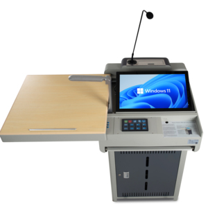 Chaire multimédia pour salle de classe scolaire ; pupitre éducatif en bois ; podium numérique intégré - Product Image 1