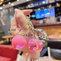 Metal fruit hars sleutelhangers voor tascharms, modieuze kersen sleutelhanger