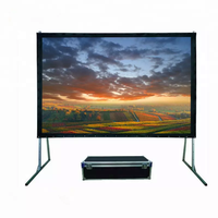 Écran de Projection pliable portable de qualité supérieure 100 "16:9 écran de projecteur extérieur à pliage rapide avec support pour le camping de cinéma maison