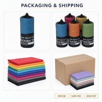 Serviette de plage personnalisée en microfibre 200 g/m² séchage rapide sans sable légère ronde pour voyage avec logo OEM imprimé