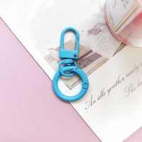 Porte-clés en métal couleur macaron - Accessoire DIY, breloque bijou, anneau de porte couleur bonbon, anneau à ressort, pendentif coloré