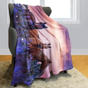 <b>Blue</b> Underwater Dolphin Ladder Flannel <b>Blanket</b> <b>Throw</b> <b>Blanket</b> Nap <b>Blanket</b> Skin Friendly Reversible for Travel Camping Wholesale - Product Image 1