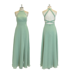 <span class=keywords><strong>Robe</strong></span> de soirée dos nu TEENYEE, col montant, pour femme, couleur <span class=keywords><strong>sauge</strong></span>, idéale pour <span class=keywords><strong>demoiselle</strong></span> d'honneur - Product Image 2