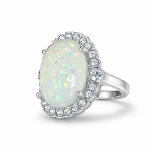 Anello Vintage Stile Opale da Donna, Anello di Tendenza con Design Retrò, Accessorio Elegante da Dito - Product Image 1