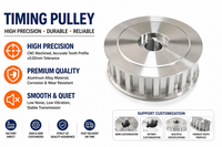Poulie de distribution HTD 5M usinée CNC sur mesure avec alésage de précision et gorge pour équipement d'automatisation industrielle