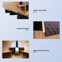 Récipient thermique extérieur de sauna de la vie de sauna canadien de baril de pruche avec le fourneau brûlant en bois