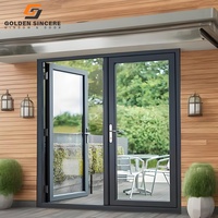 Porte et fenêtre de haute qualité GS Porte à battants anti-ouragan pour maison Porte en aluminium pour maison