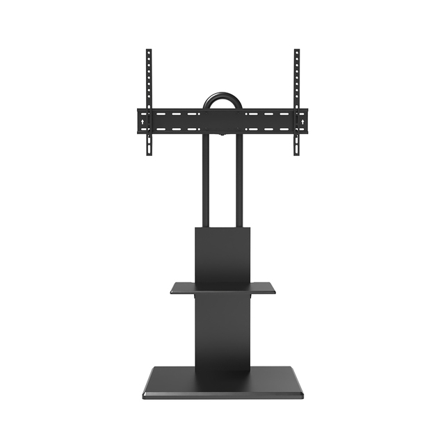 Khcoohoo Mobile Floor TV Stand with Steel & Wooden Base Media Storage Shelf for 30-70 Inch TVs