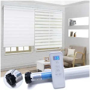 Roller Zebra Blinds Motorized Electric Screen Fabric Window Smart Remote Control Home Automatic Waterproof Shades