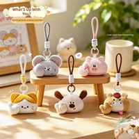Porte-clés en peluche magnétique à geste gestuel, mini poupée mignonne, breloque de sac, cadeau d'anniversaire pour meilleur ami, pendentif en peluche personnalisé en gros