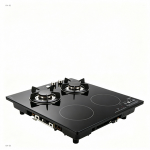 Placa de Cocción Integrada de Inducción <span class=keywords><strong>y</strong></span> <span class=keywords><strong>Gas</strong></span>, 2 Zonas de <span class=keywords><strong>Gas</strong></span>, 2 Zonas de Inducción, 4200W, Vitrocerámica, para Hotel, RV, Hogar, <span class=keywords><strong>Cocina</strong></span> Comercial - Product Image 2