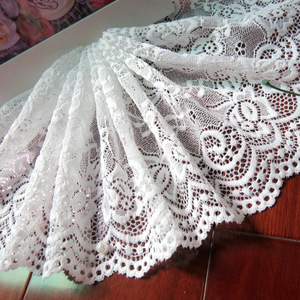 L1851 Nylon Spandex Jacquard tela <span class=keywords><strong>de</strong></span> encaje elástico 3D ajuste elástico colores blanco y negro moda nupcial Stock para vestidos - Product Image 4