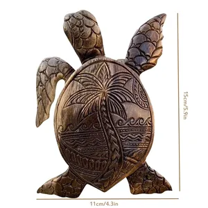 Estatua de tortuga tallada a mano, artesanía de resina, estatuilla de tortuga hecha a mano, decoración del hogar, escultura de Animal rústico