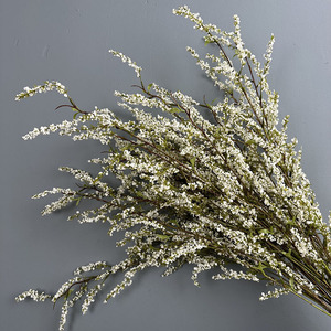 Nouvelle branche de saule artificielle 2026, fleur <span class=keywords><strong>blanche</strong></span> réaliste de Spirea, fausse fleur pour <span class=keywords><strong>la</strong></span> maison, les mariages, les bureaux et les arrangements floraux - Product Image 4