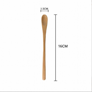 Cucchiaio di legno di bambù lungo 16 cm per il caffè tè latte in polvere agitazione - Product Image 2