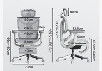 Silla de Oficina Ergonómica, Silla de Escritorio Giratoria de Malla con Respaldo Alto para Oficina en Casa, con Ruedas y Soporte Lumbar