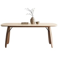 Moderner Französischer Retro Esstisch aus Sinterstein und Holz im Wabi-Sabi-Stil, Langer Esstisch für Zuhause und Restaurant