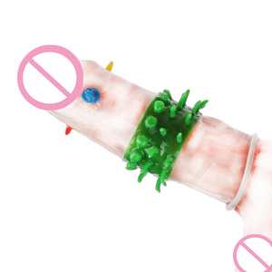 Juguetes Sexuales, Extensor de Pene, Anillo para Pene, Fundas Divertidas de Látex de Caucho <span class=keywords><strong>Natural</strong></span>, Condones con Púas en Forma de Flor para Hombre - Product Image 3