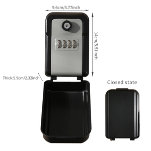 壁挂式密码锁箱保险箱，可更换4位密码，钥匙也可用于打开。配有钥匙。 - Product Image 2