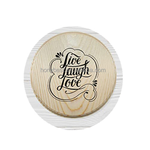 18 אינץ הסיטונאי מוחות אמנות עץ לא גמורים עיגולים שחורים עגולים על חריטה לייזר והדפסה - Product Image 3