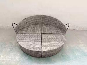 Hot Koop Outdoor Ligstoel Rieten Rotan Ronde Ligbed Met Luifel Patio Meubels - Product Image 5