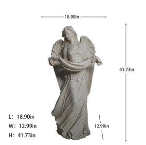 Escultura de Ángel de Resina Blanca - Figura Espiritual Tallada <span class=keywords><strong>a</strong></span> <span class=keywords><strong>Mano</strong></span> para Decoración del Hogar, Jardín, Patio - Product Image 5